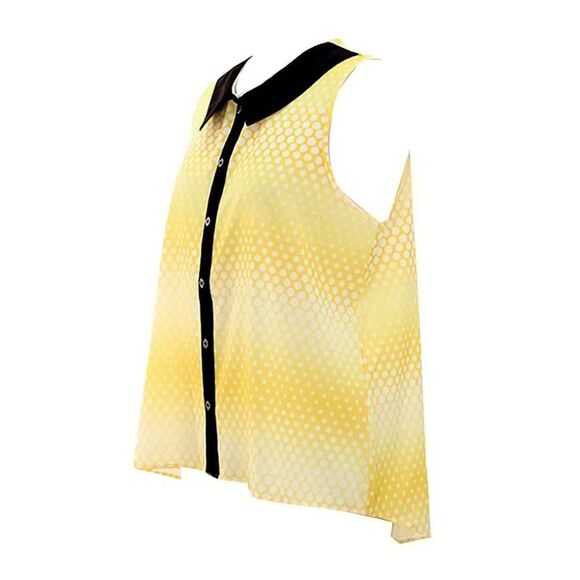 High Low Polka Dot Sleeveless Top - Picture 2 of 2